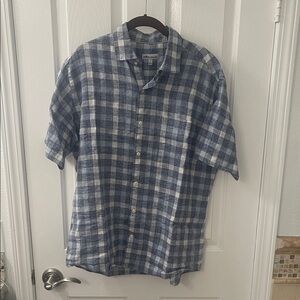 Peter Millar Navy and White Checkered Shirt